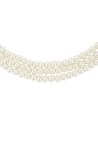 Lele Sadoughi Triple Pearl Strand Necklace in Pearl from Revolve.com | Revolve Clothing (Global)