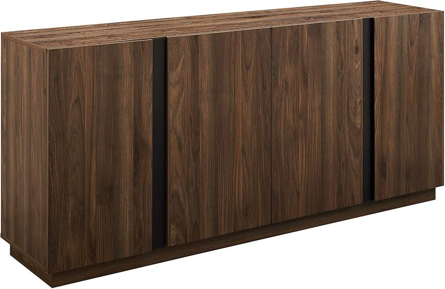 Walker Edison Liss Contemporary 4-Door Minimalist Sideboard, 70 Inch, Dark Walnut | Amazon (US)