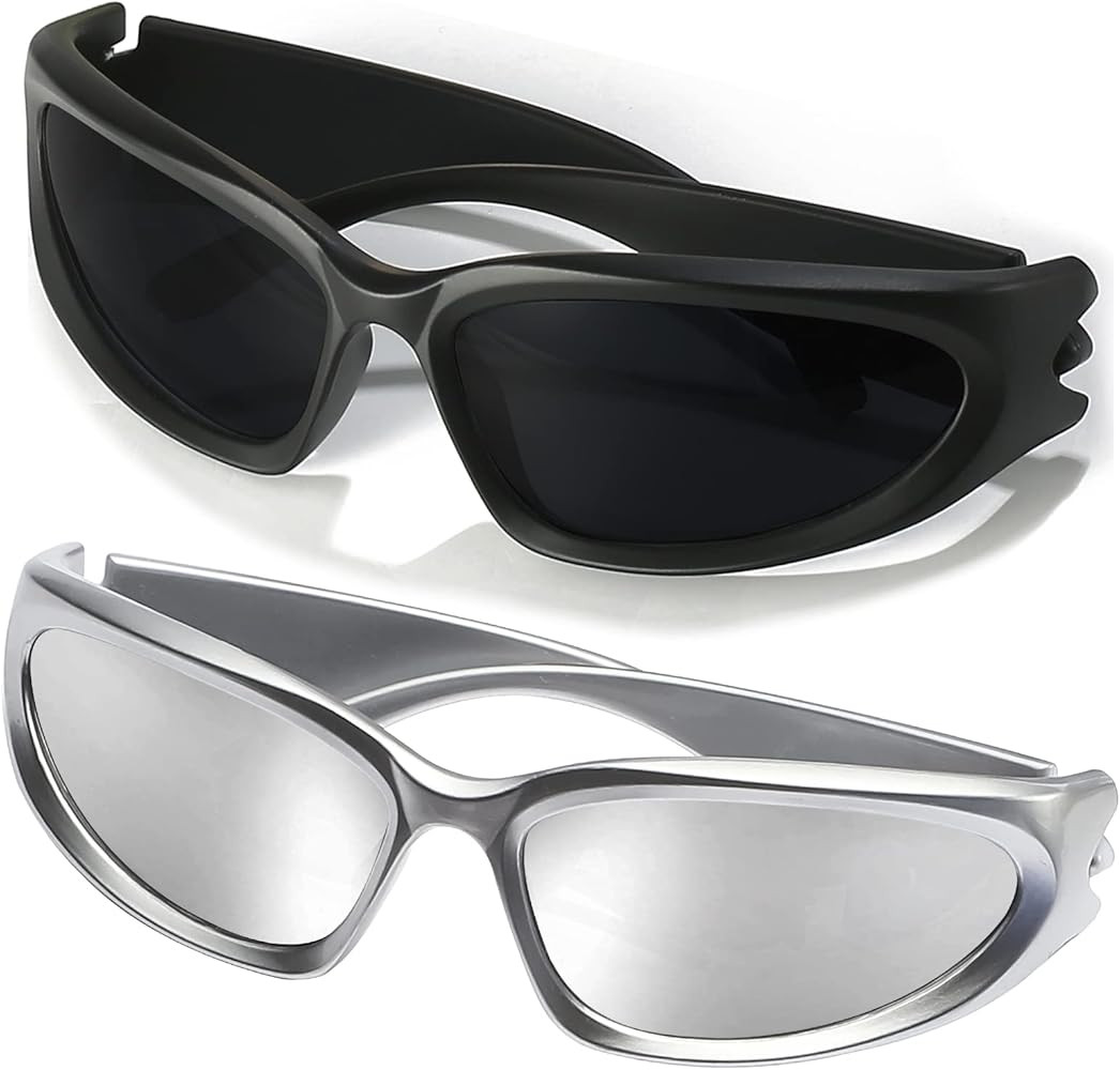 AIEYEZO Wrap Around Sports Sunglasses for Men Women Fashion Oval Thick Frame Sun Glasses Stylish ... | Amazon (US)