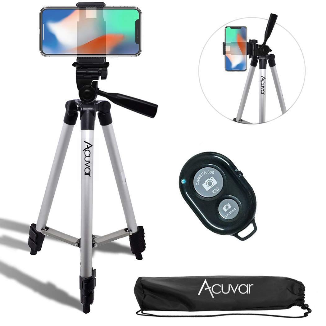 Acuvar 50" Inch Aluminum Camera Tripod with Universal Smartphone Mount and Wireless Remote Contro... | Amazon (US)
