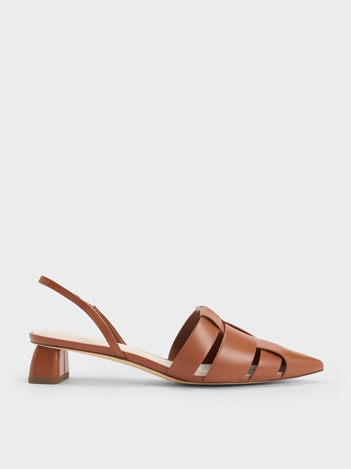 Interwoven Slingback Pumps
 - Cognac | Charles & Keith EU