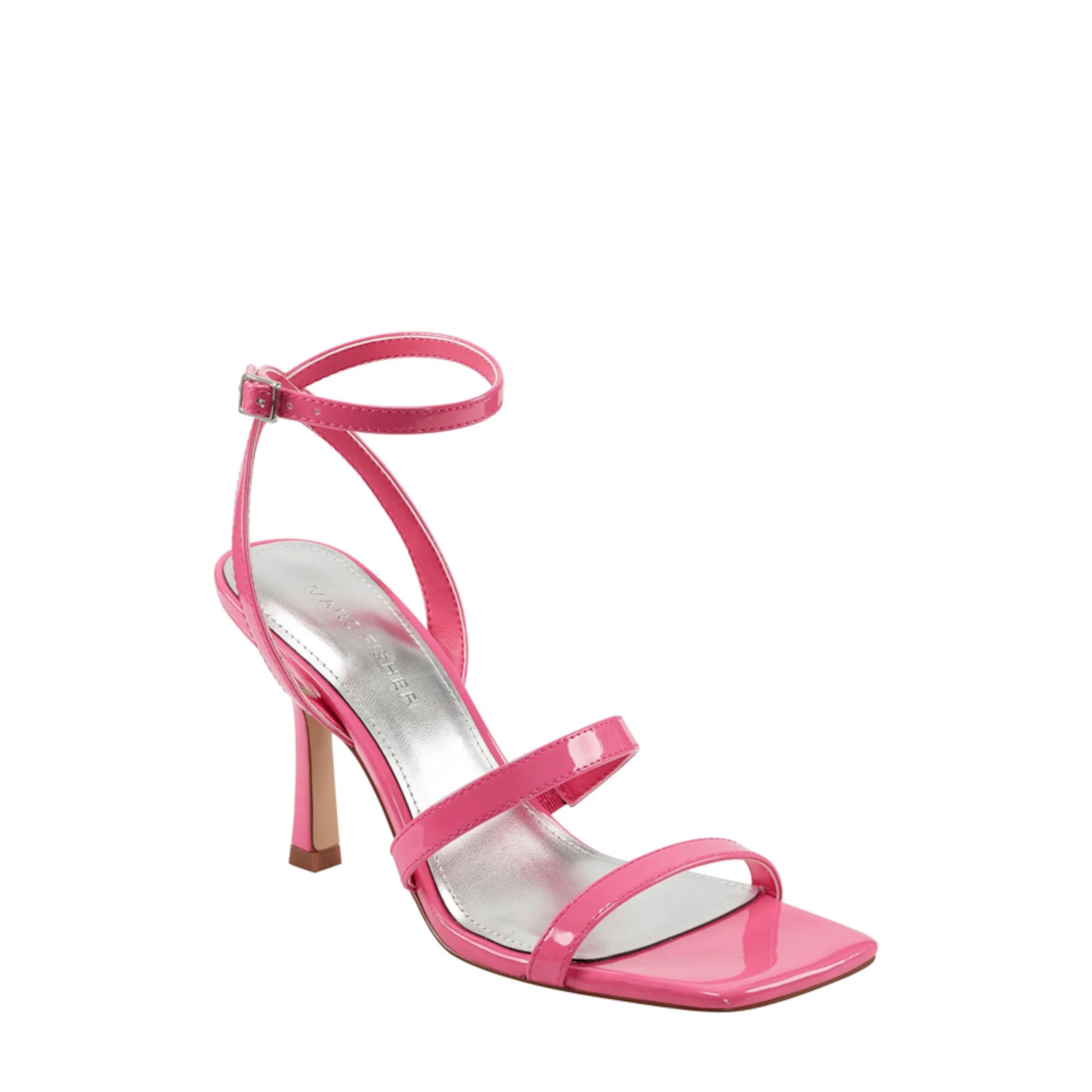 MARC FISHER Womens Pink Patterned Padded Adjustable Ankle Strap Deric Square Toe Stiletto Buckle ... | Walmart (US)