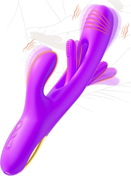 3 in 1 Sex Toys Rabbit Vibrator for Women, Dual Stimulation G Spot Clitoral Stimulator with Tongue Licking & Flapping, 14 Modes, Waterproof Silicone, Quiet Rechargeable Personal Massager, Purple | Amazon (US)