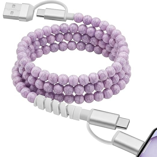 4-in-1 Beaded Charging Cable, MFi Certified, Works with CarPlay, 3.3FT 60W Fast Charger Cord for ... | Amazon (US)