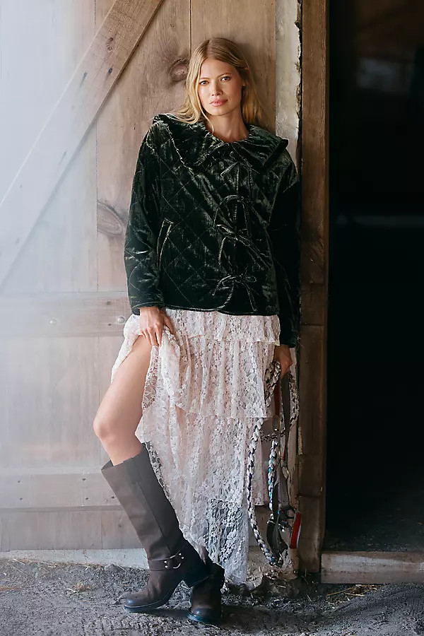 The Hazel Velvet Quilted Jacket by Maeve | Anthropologie (US)