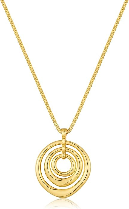 14K Gold Plated Ocean Pendent Necklace Dainty Boho Statement Necklaces Summer Beach Coastal Jewel... | Amazon (US)