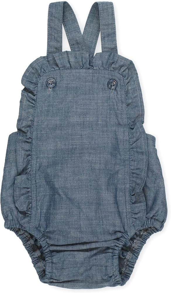 Hope & Henry Layette Baby Girl Woven Sleeveless Smocked Romper with Bow Shoulders | Amazon (US)