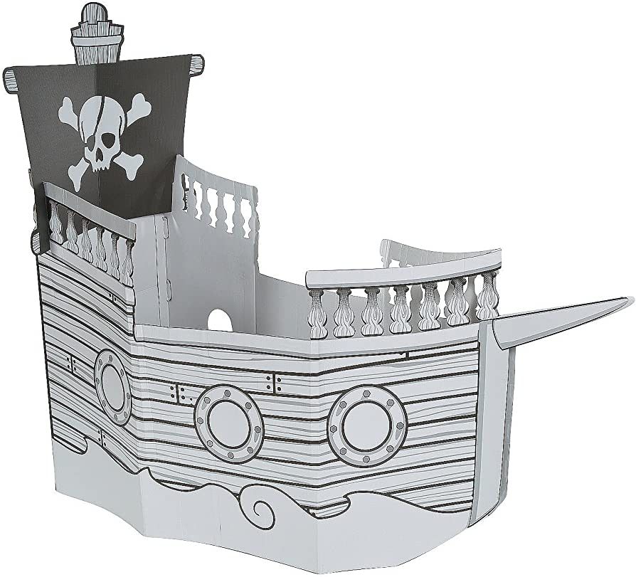 Fun Express Pirate Ship Cardboard House for Kids - Cardboard Playhouse for Kids Provide Hours of ... | Amazon (US)