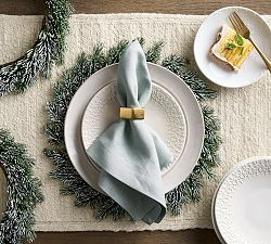 Frosted Pine Wreath Charger Plates - Set of 4 | Pottery Barn (US)