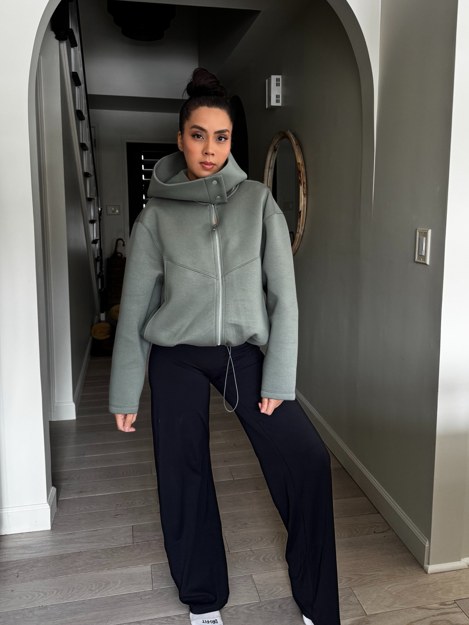 This Walmart hoodie and Amazon stretch pants combo is my go to  everyday outfit when I want to feel cozy but still look put together. Perfect for errands, school drop-off, work from home days, or lounging. Both pieces are budget-friendly, soft, and easy to style for everyday wear.

#LTKOver40 #LTKActive #LTKootd