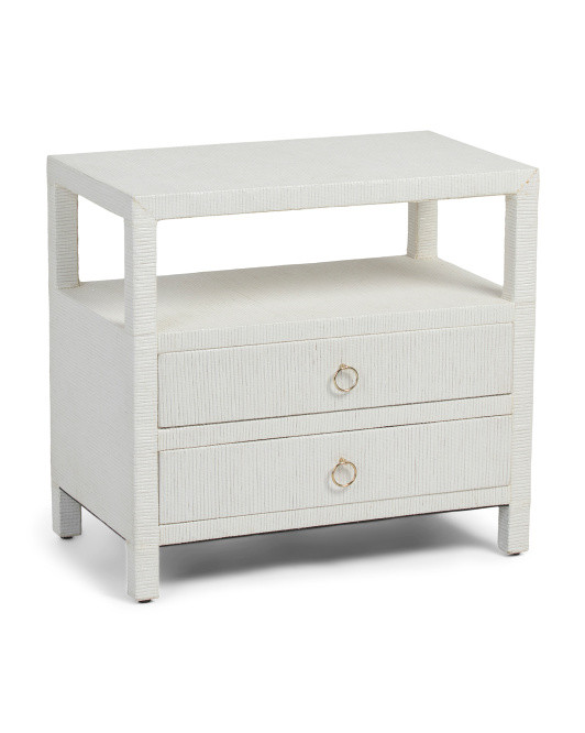 26in 2 Drawer Raffia Side Table | TJ Maxx