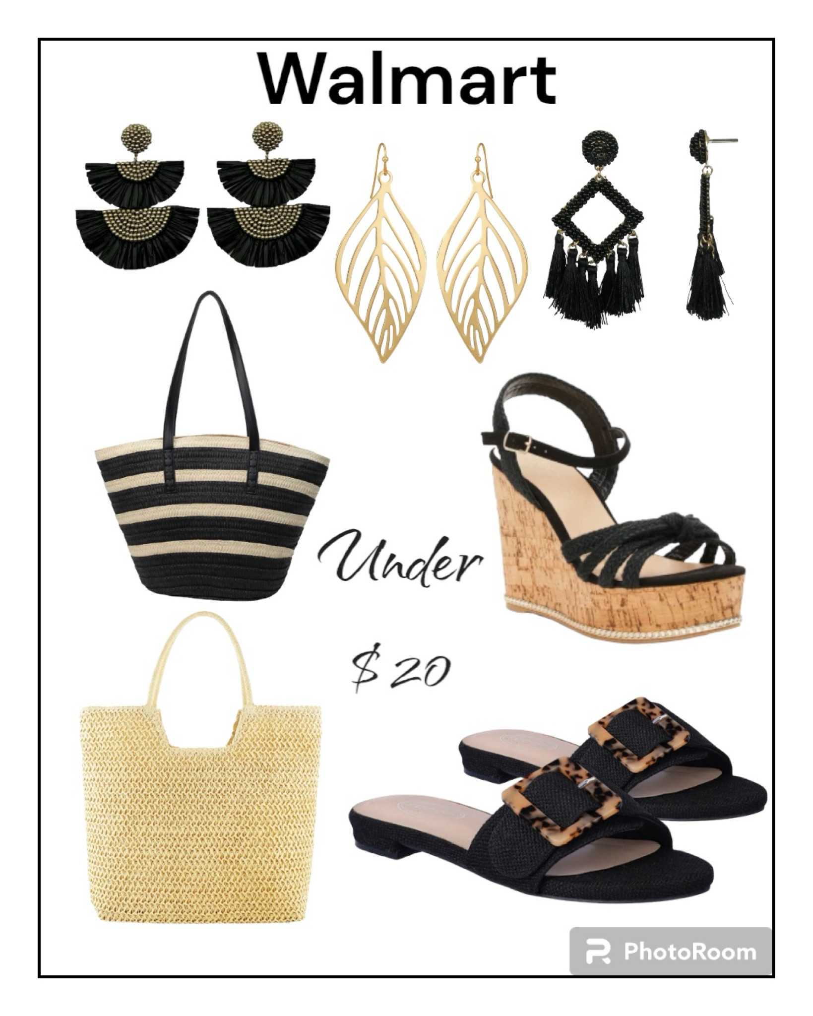 Walmart summer accessories under $20.00. Earrings,totes,sandals
#accessories 
#totes
#sandals
#walmartfashion

#LTKstyletip #LTKsalealert #LTKfindsunder50
