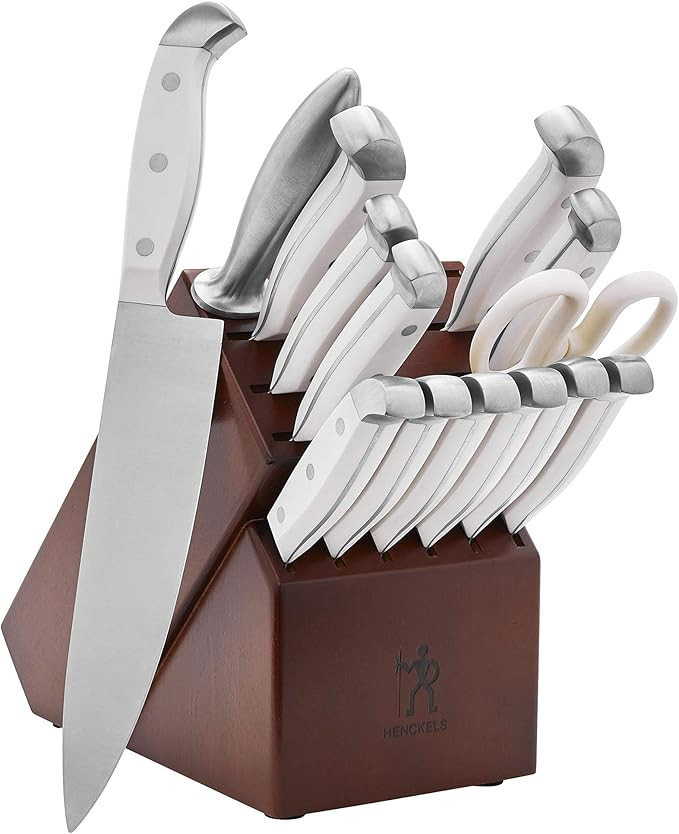 HENCKELS Statement Razor-Sharp 15-Piece White Handle Knife Set with Block, German Engineered Knif... | Amazon (US)