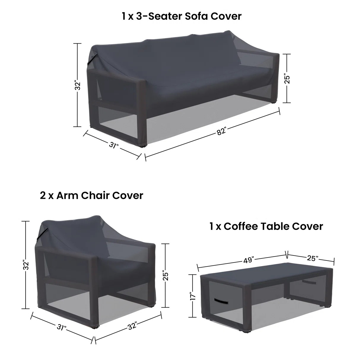 Arunas 4-Piece Outdoor Conversation Sets Group Seating Patio Furniture Covers | Wayfair North America