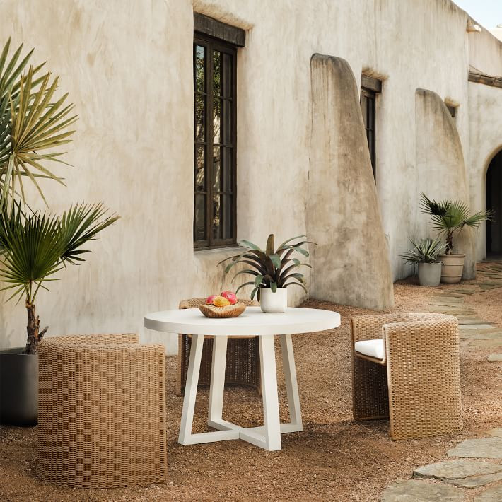 Outdoor Rounded Woven Dining Chair | West Elm (US)