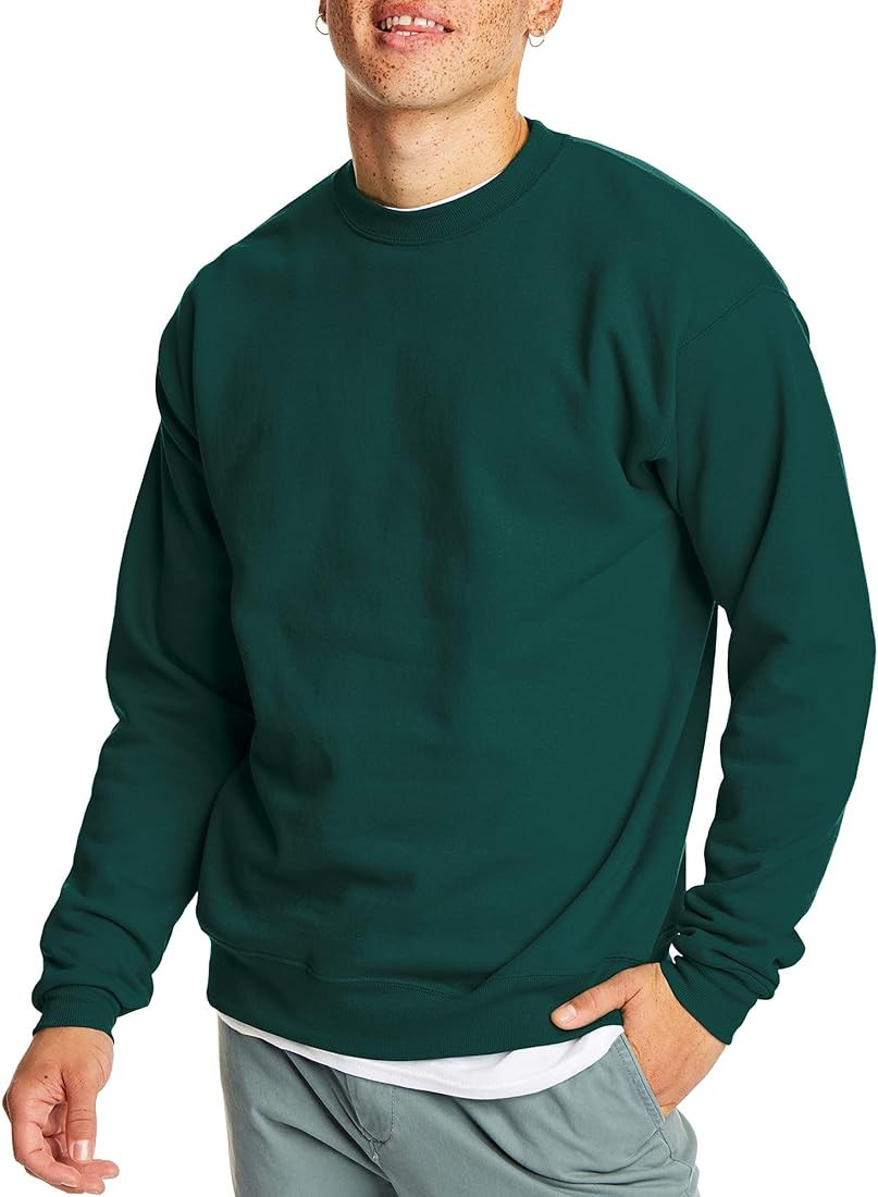 Hanes Men's EcoSmart Fleece Sweatshirt, Cotton-Blend Pullover, Crewneck Sweatshirt for Men (1 or ... | Amazon (US)