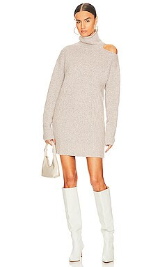 525 Shoulder Slit Roll Neck Tunic Dress in Oat from Revolve.com | Revolve Clothing (Global)