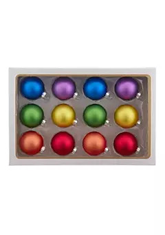 Kurt S. Adler Kurt Adler 60MM Glass Rainbow Ball 12-Piece Ornament Set | Belk