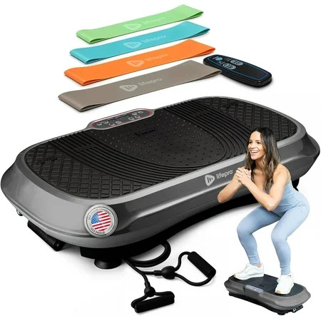 Lifepro Waver Vibration Plate Exercise Machine – Full Body Vibrating Plate for Lymphatic Drainage, Muscle Toning & Fat Loss – Includes Loop Bands, Remote & 99 Speed Settings - Gray | Walmart (US)