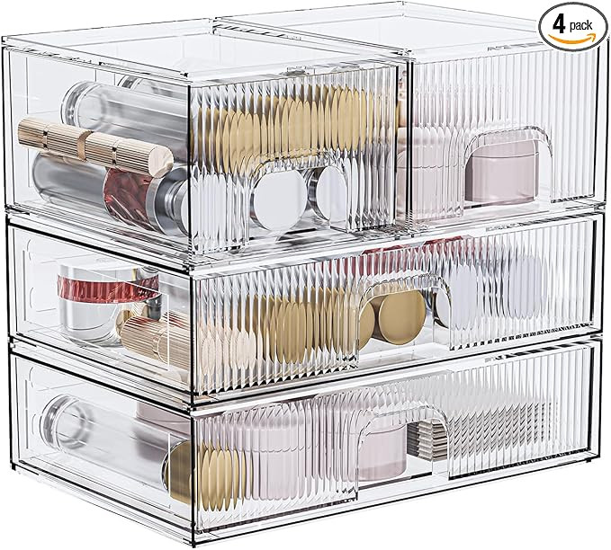 ZHIAI Stackable Storage Box, Acrylic Organizer, Cosmetic Organizer for Cosmetics and Beauty Produ... | Amazon (US)