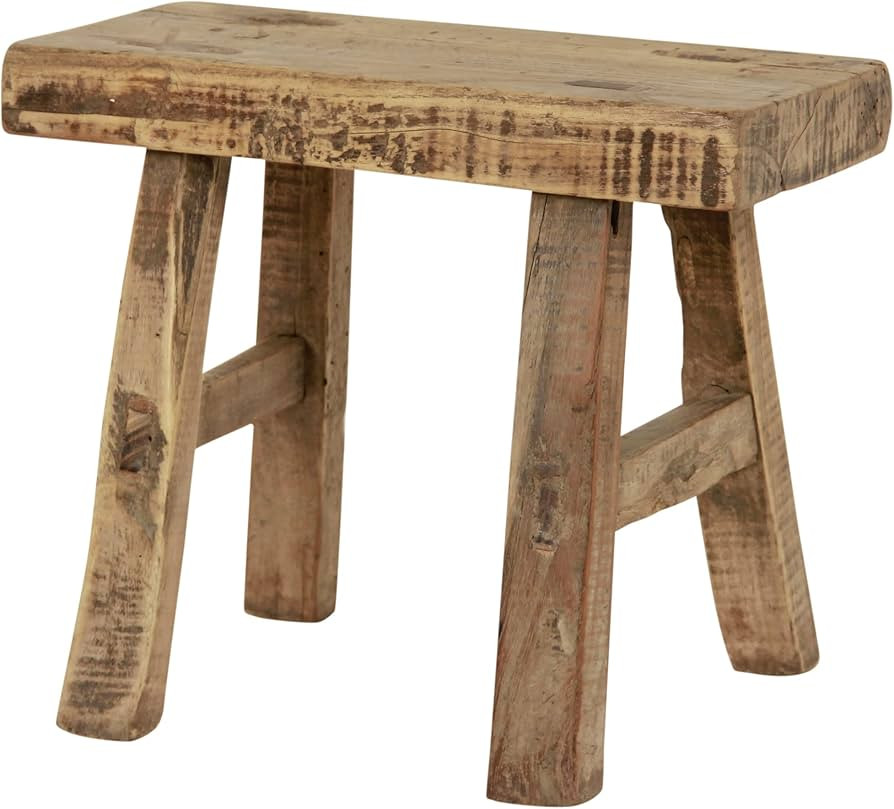 Artissance 11" W Rectangular Natural Wood Vintage Mini Stool (AM83740140) | Amazon (US)
