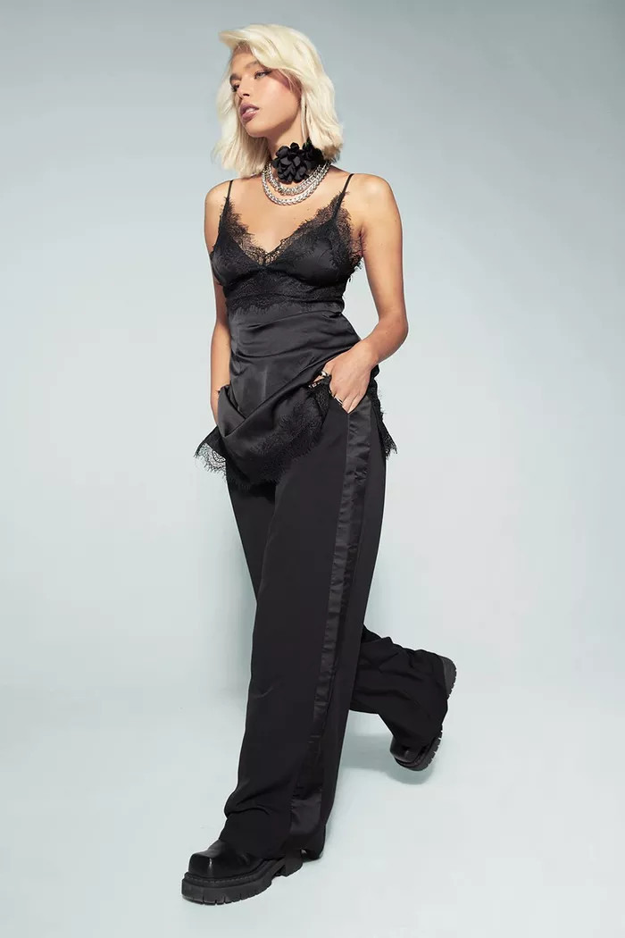 Kourtney Kardashian Barker Wide Leg Dress Pants | boohoo (US & Canada)