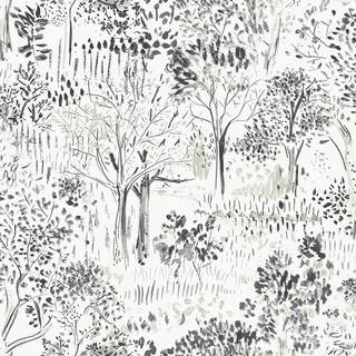 Chesapeake Walden Black Forest Fabric Pre-Pasted Matte Strippable Wallpaper 3124-13894 - The Home... | The Home Depot