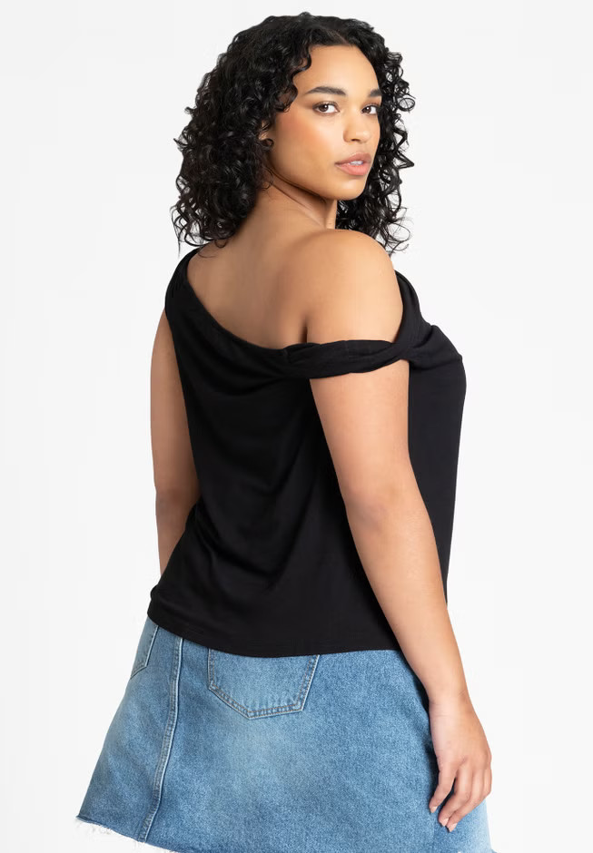 Asym Twist Sleeve Top | Eloquii