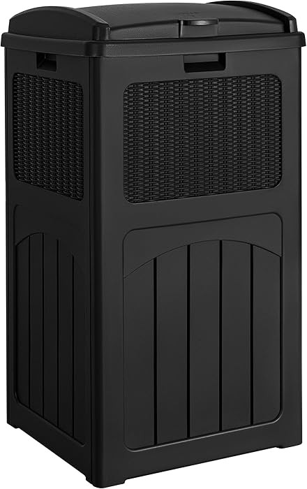 Devoko 33 Gallon Outdoor Trash Can with Dual Lid, Heavy Duty Waterproof Resin Garbage Bins Outsid... | Amazon (US)