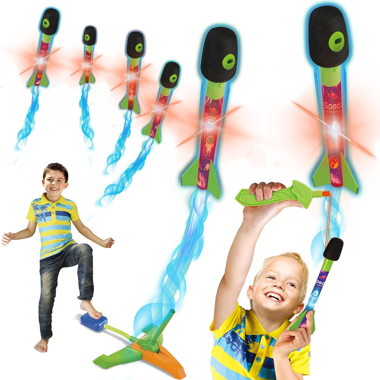 Toy Rocket Launcher for Kids - Slingshot Rockets Launchers Air Foam Rockets Games for Kids, Jump ... | Amazon (US)