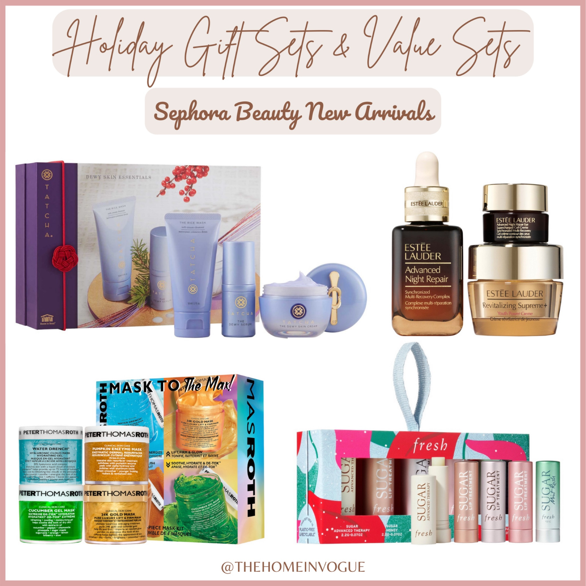 Sephora beauty new arrivals, beauty gift sets and value sets. Tatcha skin essentials, moisturizer, face serum, eye cream, anti aging cream, Estee lauder, Kiehls, Tarte, eye makeup, mascara, eyeliner, face cleanser, skinfix, Peter Thomas Roth face mask, Origins, Benefit Cosmetics, freshSugar lip balm 

#LTKunder50 #LTKstyletip #LTKbeauty