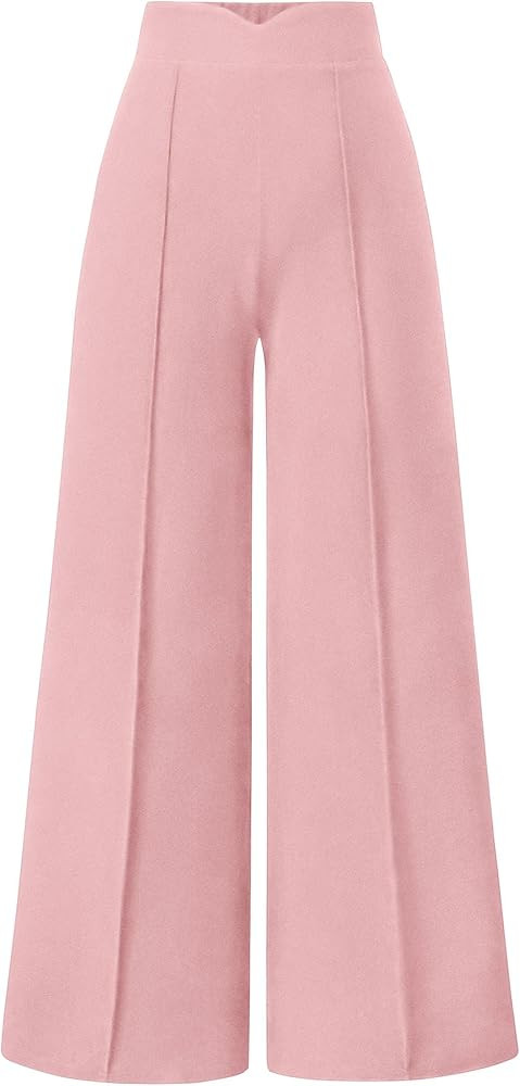 PRETTYGARDEN Palazzo Pants for Women 2026 Spring Dressy High Waisted Wide Leg Work Pants Fall Cas... | Amazon (US)