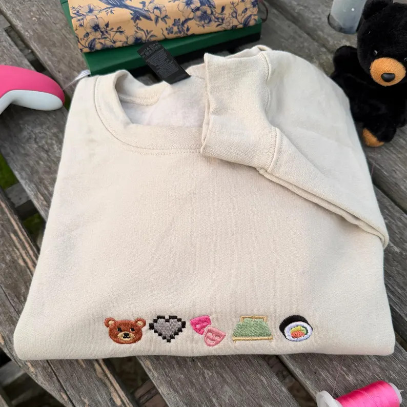 Custom Icon Embroidered Sweatshirt - Etsy | Etsy (US)