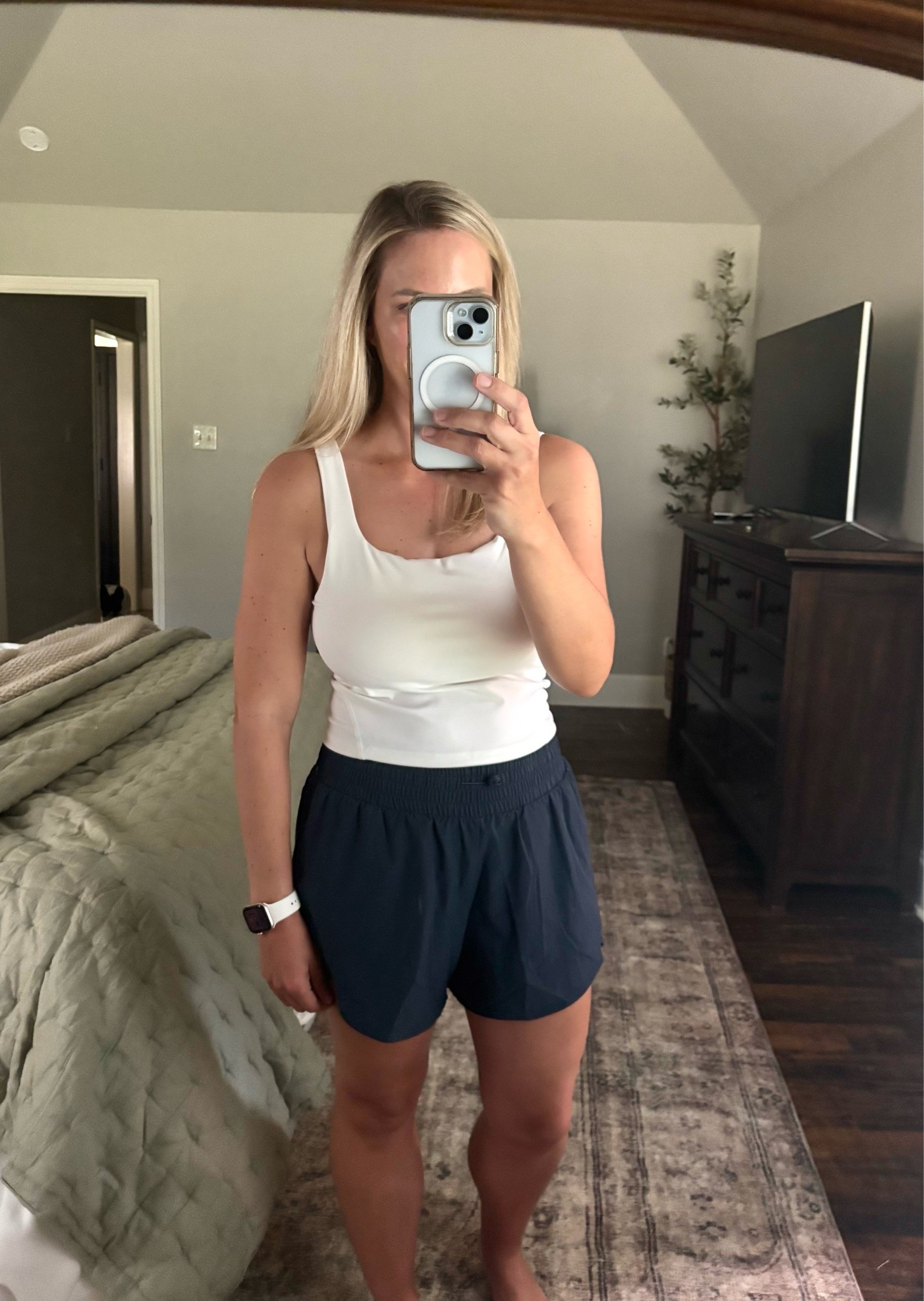 Highly recommend this active wear top!  Has a built-in padded bra and super soft!  Also wearing my go-to athletic shorts!  Own both of these @Target pieces in multiple colors. 

Wearing a M in shorts and sized up to a L in the top.

#LTKootd #LTKOver40 #LTKfitnessgoals