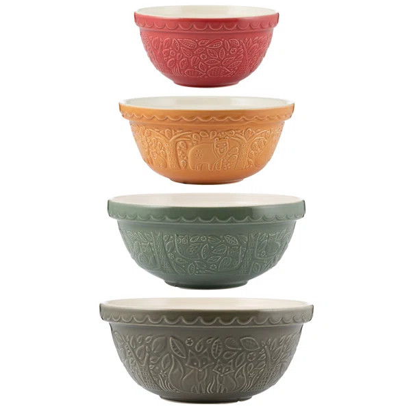 Mason Cash in the Forest 4 Piece Earthenware Mixing Bowl Set | Wayfair North America