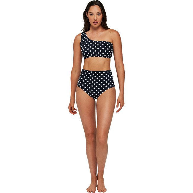 Women's Gianna One-Shoulder Swimsuit Top, Polka Confetti | Maisonette