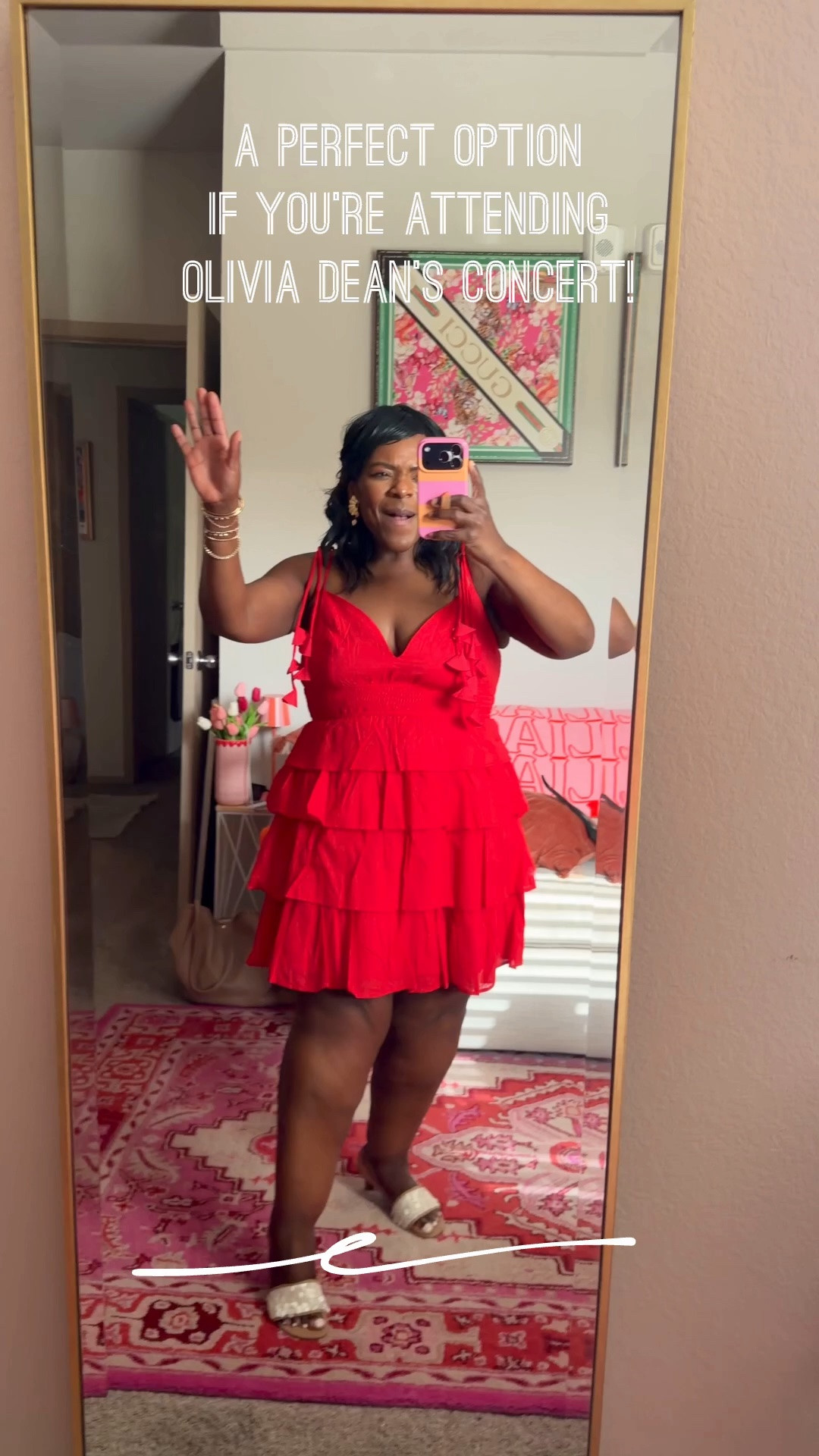 Headed to Olivia Dean’s The Art of Love tour and need something to wear? You’ll love this red tiered dress with tassels from @Dillards Inc. and it’s on sale! I’m wearing the size large but need to size down to a medium.

#LTKgrwm #LTKSaleAlert #LTKPetite