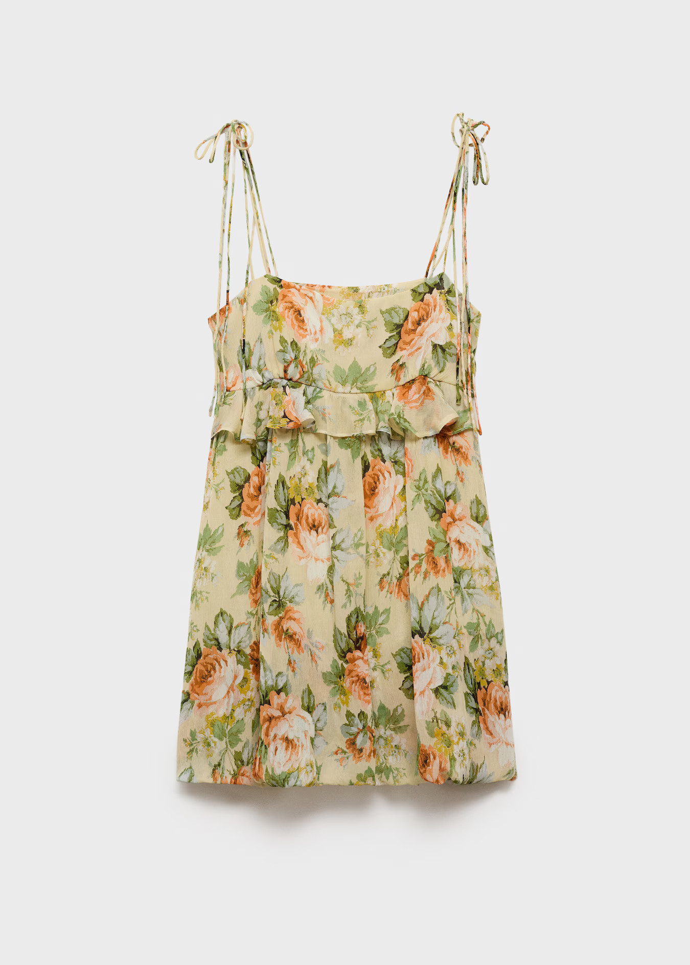 Floral short dress ruffle detail - Women | MANGO USA | Mango (US/MX/AU)