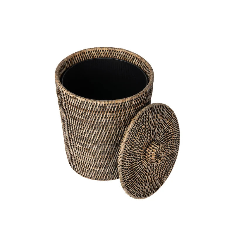 Marionville Wicker/Rattan Manual Lift Trash Can | Wayfair North America