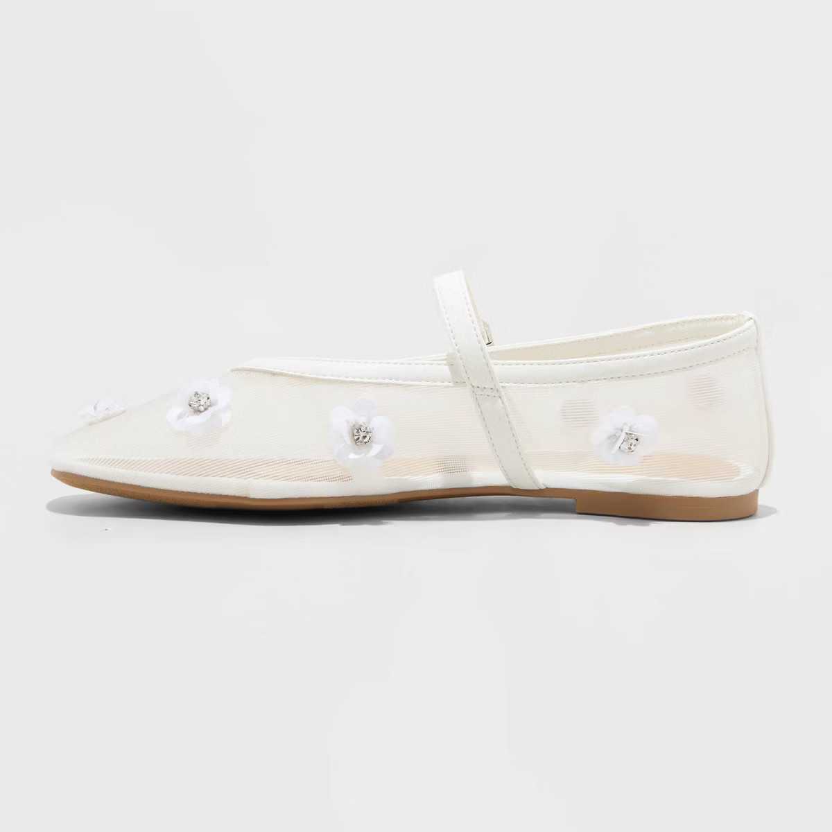Women's Everly Mesh Floral Mary Jane Ballet Flats - A New Day™ | Target
