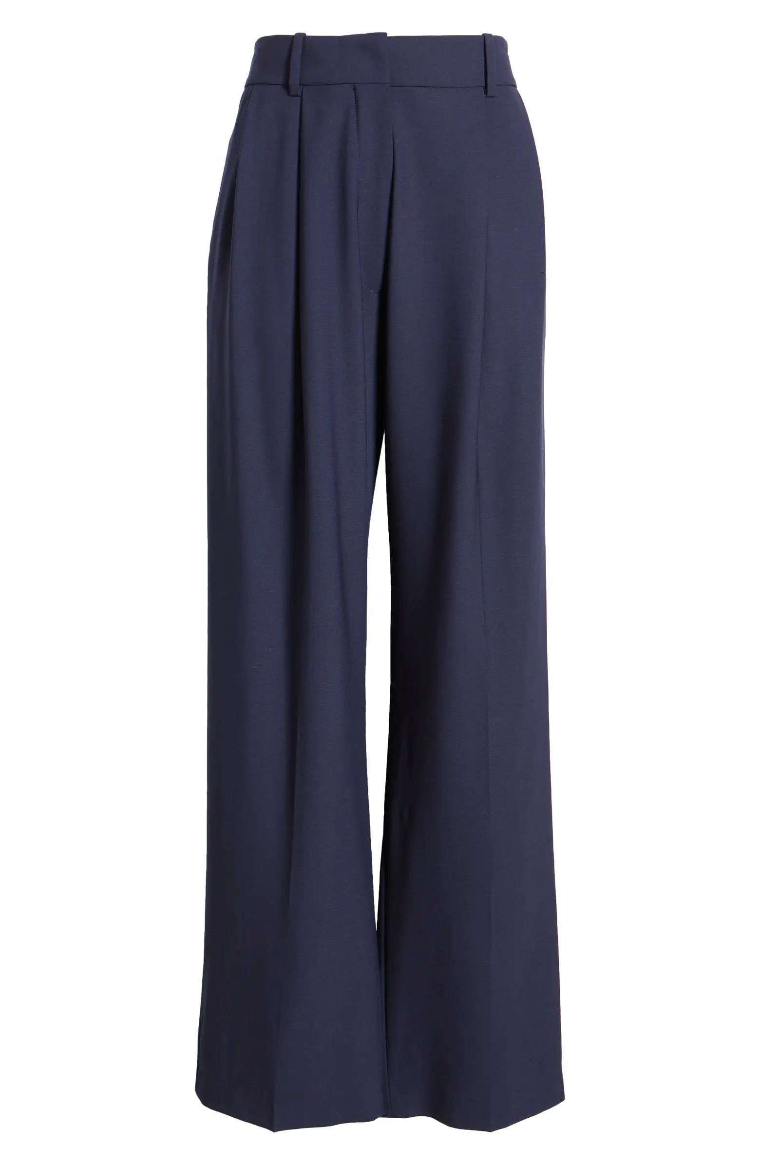 Relaxed Pleated Wool Blend Trousers | Nordstrom