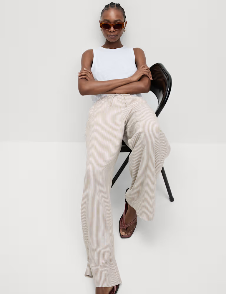Linen Rich Wide Leg Trousers | Marks & Spencer (UK)