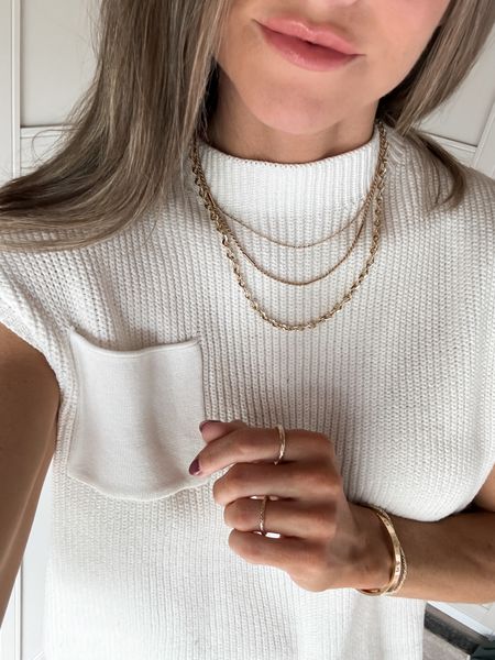 Loving these gold layers 😍 perfect layering necklaces! Mix & max, save or splurge options! Plus the best Amazon knit top!!! 

#LTKbeauty #LTKsalealert #LTKstyletip