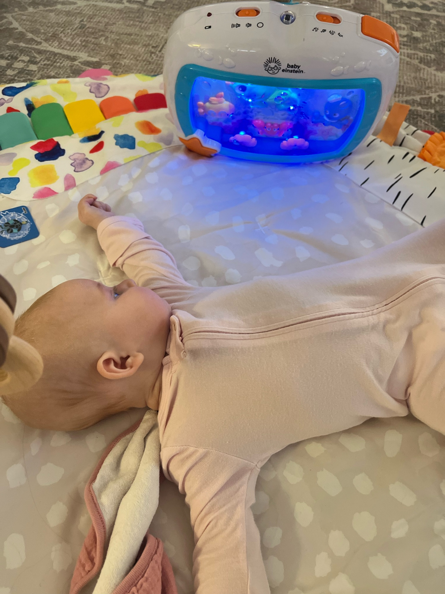 Definitely was a skeptic about this toy…but she is a FAN! Worth the hype! And the boys love turning it on and looking at it too 🤣🥰 makes her tummy time much better! 

#LTKbump #LTKkids #LTKbaby