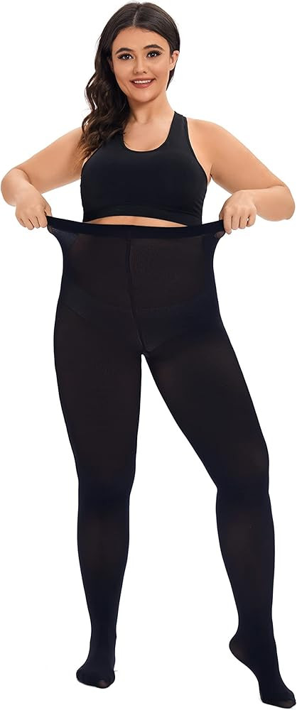 CozyWow Damen Strumpfhose Elastisch Semi-Blickdicht Strumpfhosen Plus Größen XL-4XL | Amazon (DE)