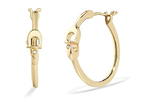 Coach Women's Interlock C Signature Hoop Earrings, GOLD | Amazon (US)