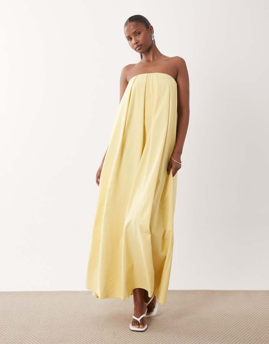 ASOS DESIGN bandeau maxi dress in yellow | ASOS (Global)