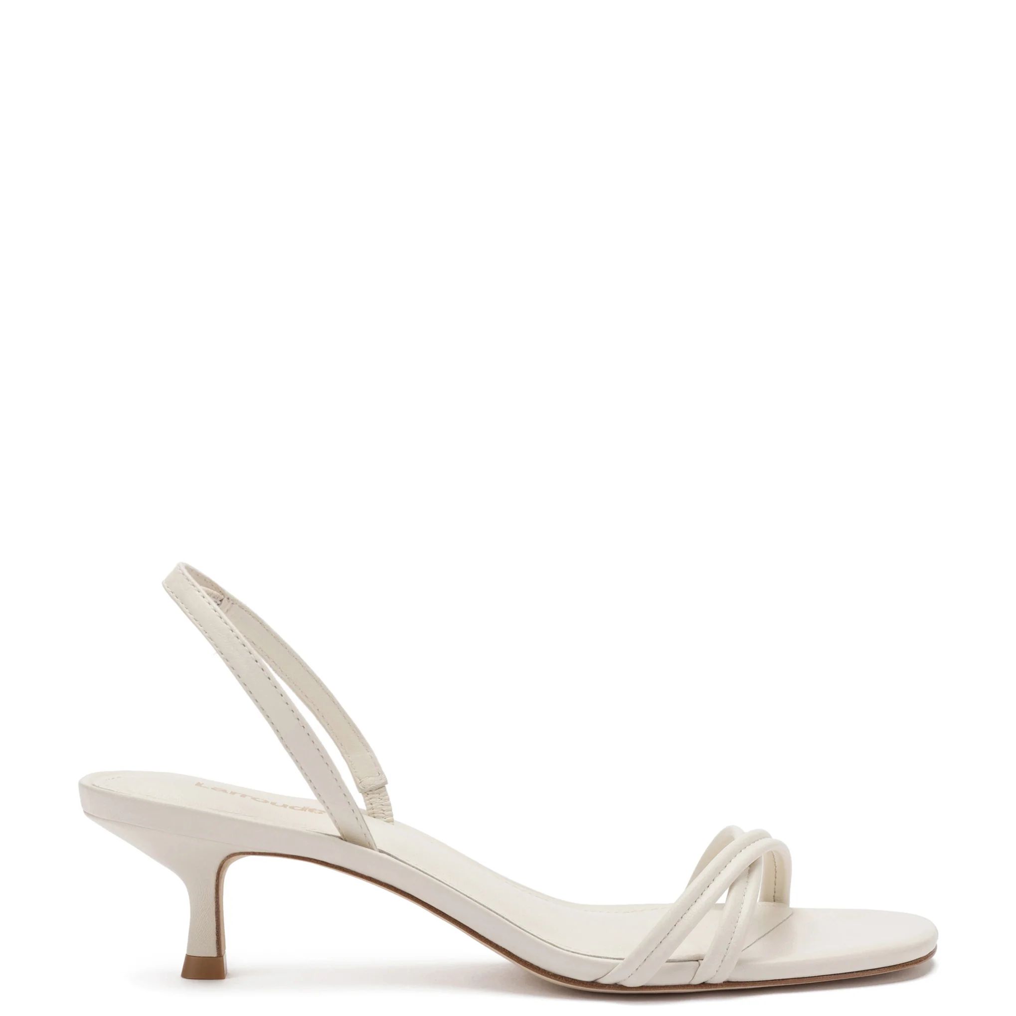 Mini Annie Sandal In Ivory Leather | Larroude