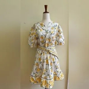 Joie Floral Mini Dress in Yellow and White | Poshmark