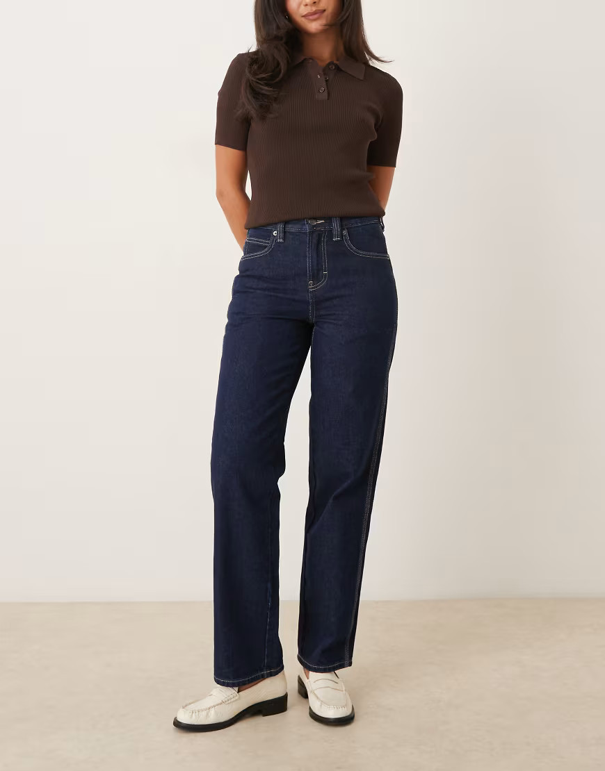 Dickies farner baggy fit two tone denim jeans in dark indigo-Blue | ASOS (Global)